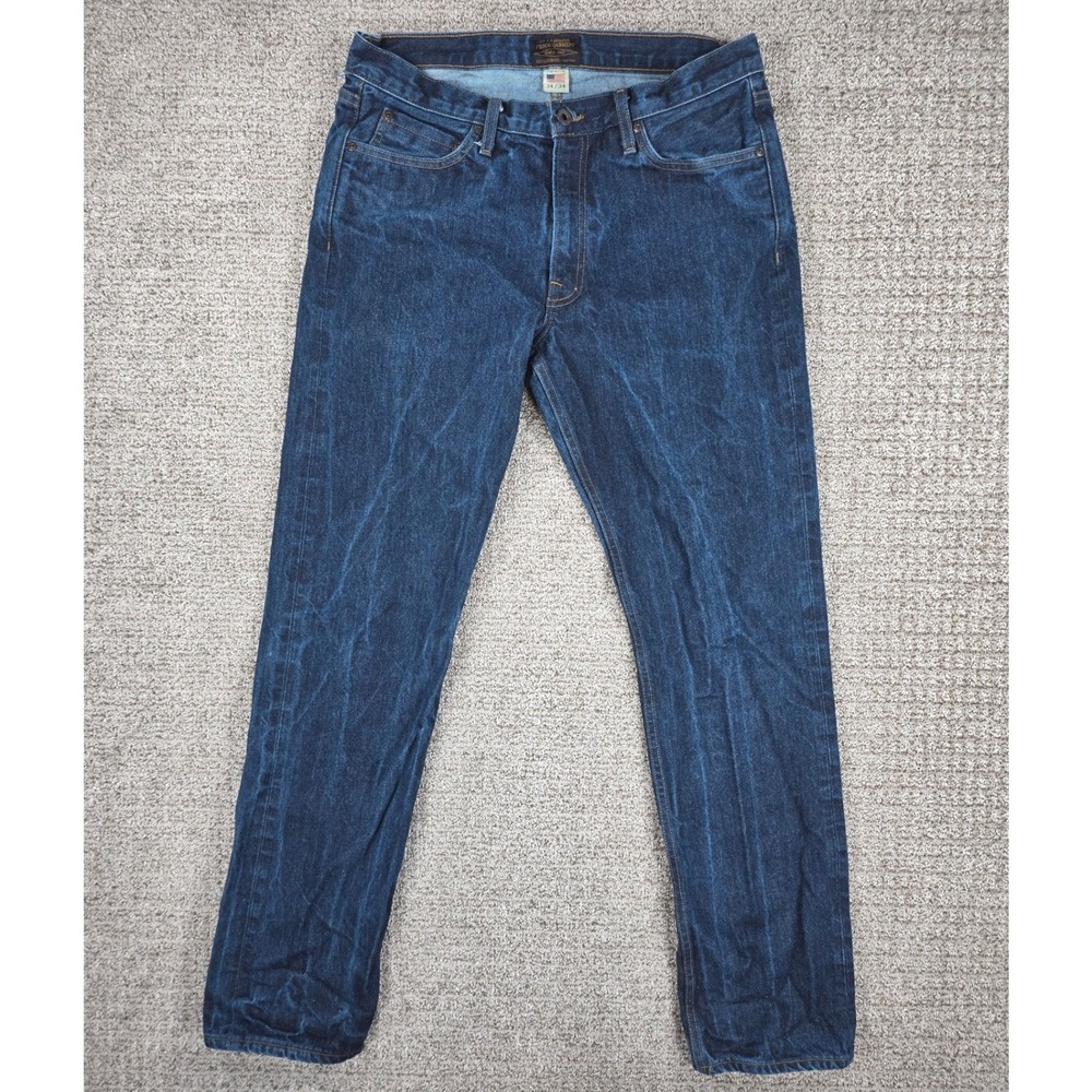 Filson Mens Jeans 34x34 Raw Indigo Made‎ in USA Denim Straight Leg Medium Wash